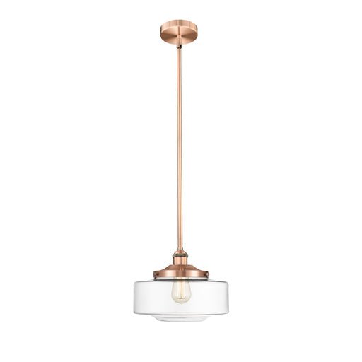 Innovations Bridgeton 12in 1-Light Mini Pendant | Traditional Antique Copper and Clear Glass | Kitchen Island & Dining Room | Model 616-1S-AC-G692-12