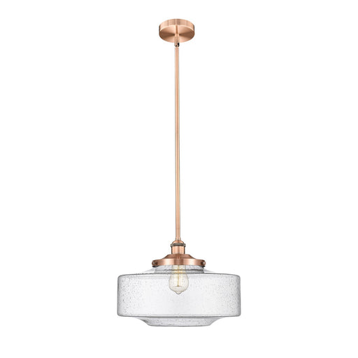 Innovations Bridgeton 16in 1-Light Mini Pendant | Traditional Antique Copper Steel and Seedy Glass | Kitchen Island & Dining | Model 616-1S-AC-G694-16