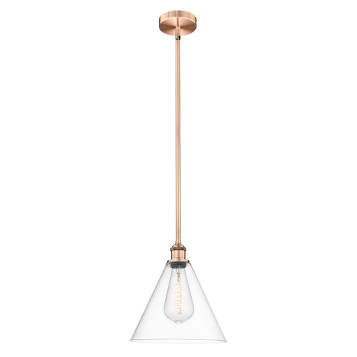 Innovations Berkshire 12in 1-Light Mini Pendant | Industrial Antique Copper and Clear Glass | Kitchen Island & Dining Room | 12 | Model 616-1S-AC-GBC-122