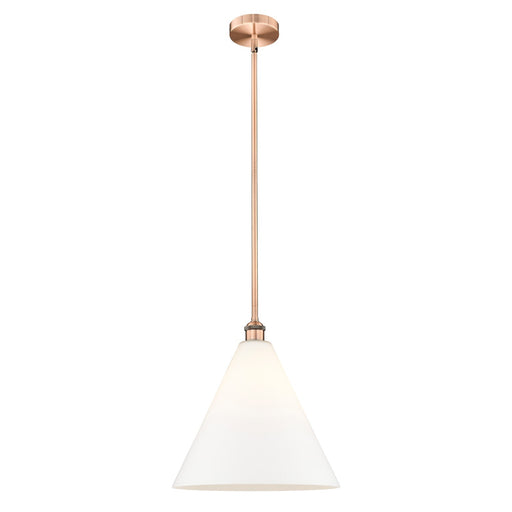 Innovations Berkshire 16in 1-Light Pendant | Industrial Antique Copper Steel and Matte White Glass | Kitchen Island & Dining | Model 616-1S-AC-GBC-161