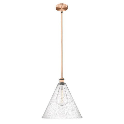 Innovations Berkshire 16in 1-Light Pendant | Industrial Antique Copper Steel and Seedy Glass | Kitchen Island & Dining Room | 16 | Model 616-1S-AC-GBC-164