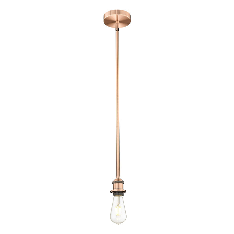 Innovations Lighting Edison 2in 1-Light Mini Pendant | Industrial Antique Copper Steel and Vintage LED | Kitchen Island & Dining | Model 616-1S-AC-LED