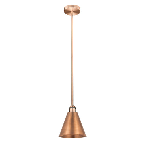 Innovations Berkshire 8in 1-Light Mini Pendant | Industrial Antique Copper Steel and Antique Copper Metal Shade | Kitchen | Model 616-1S-AC-MBC-8-AC-LED