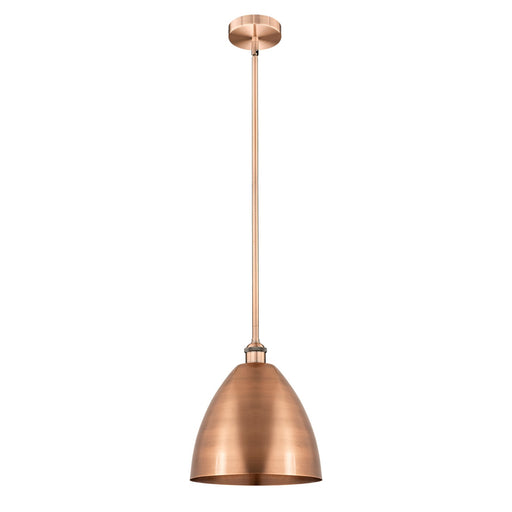Innovations Bristol 12in 1-Light Mini Pendant | Industrial Antique Copper Steel and Antique Copper Metal | Kitchen Island | 12 | Model 616-1S-AC-MBD-12-AC
