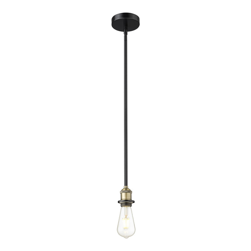 Innovations Edison 2in 1-Light Mini Pendant | Industrial Black Antique Brass Steel | Kitchen Island & Accent Light | Damp Rated, 120V | Model 616-1S-BAB