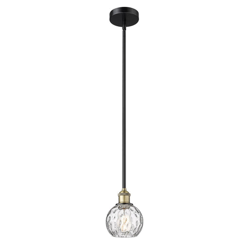 Innovations Athens Water Glass 6in 1-Light Mini Pendant | Industrial Black Antique Brass Steel and Clear Glass | Kitchen Island | Model 616-1S-BAB-G1215-6