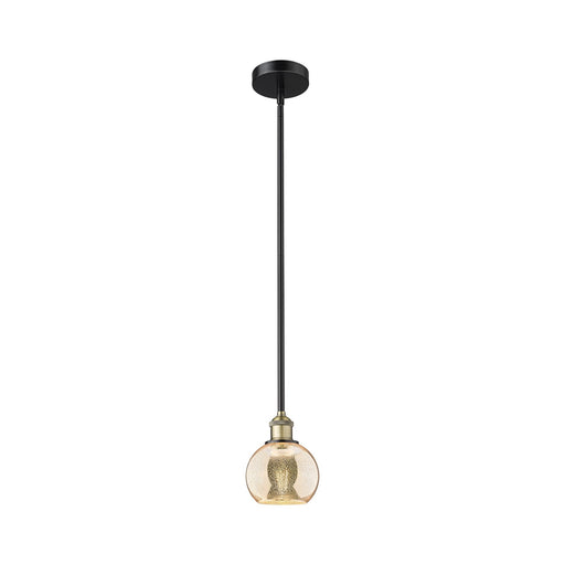 Innovations Athens 6in 1-Light Mini Pendant | Industrial Black Antique Brass and Mercury Glass | Kitchen Island | 5.88 x 5.88 x | Model 616-1S-BAB-G128-6