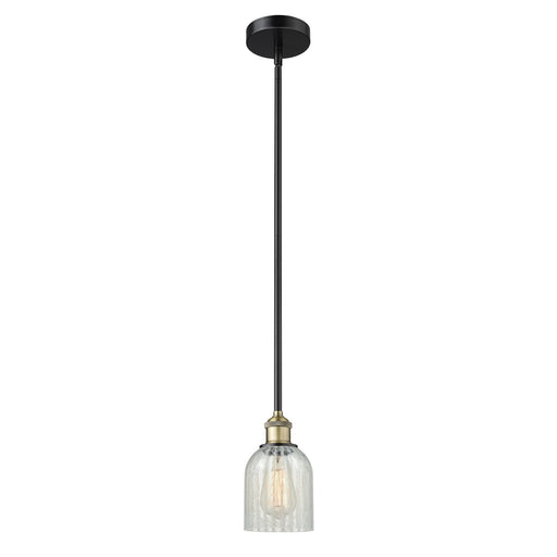 Innovations Caledonia 5in 1-Light Mini Pendant | Industrial Black Antique Brass Steel and Mouchette Glass | Kitchen Island & | Model 616-1S-BAB-G2511