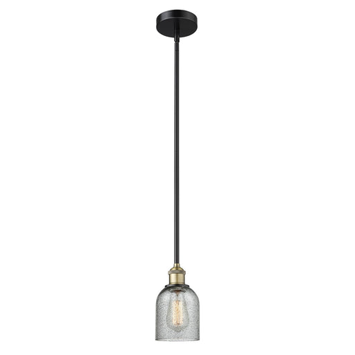 Innovations Caledonia 5in 1-Light Mini Pendant | Industrial Black Antique Brass Steel and Charcoal Glass | Kitchen Island & Dining | Model 616-1S-BAB-G257