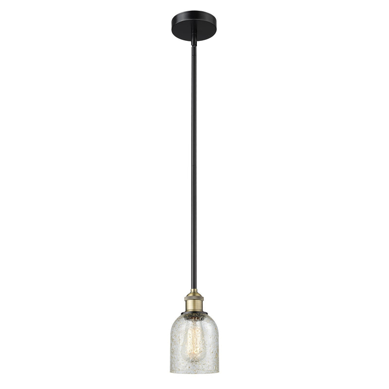 Innovations Caledonia 5in 1-Light Mini Pendant | Industrial Black Antique Brass and Mica Glass | Kitchen Island & Dining Room | Model 616-1S-BAB-G259