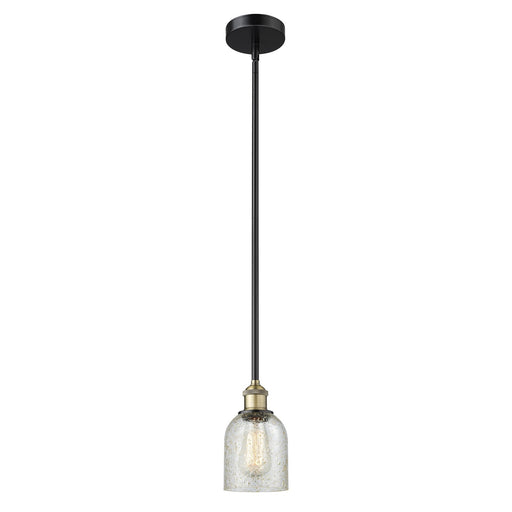 Innovations Caledonia 5in 1-Light Mini Pendant | Industrial Black Antique Brass and Mica Glass | Kitchen Island & Dining Room | Model 616-1S-BAB-G259
