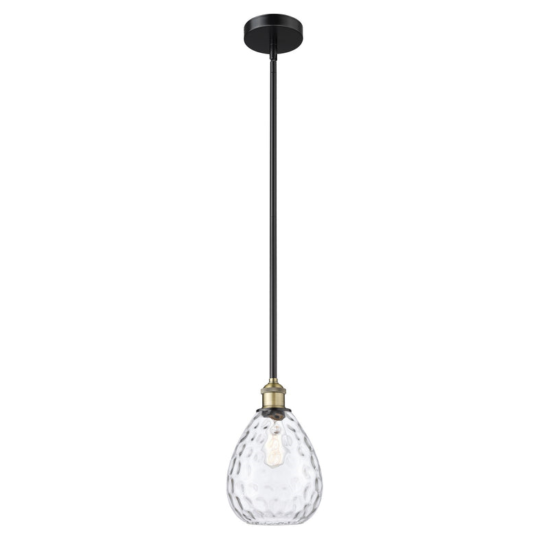 Innovations Waverly 8in 1-Light Mini Pendant | Industrial Black Antique Brass and Clear Glass | Kitchen Island & Dining Room | 8 x | Model 616-1S-BAB-G372