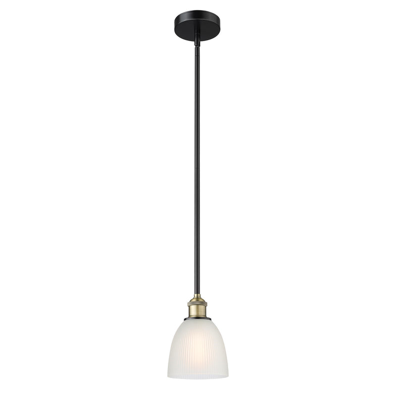 Innovations Castile 6in 1-Light Mini Pendant | Industrial Black Antique Brass and White Glass | Kitchen Island & Dining Room | Model 616-1S-BAB-G381