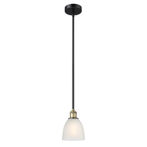 Innovations Castile 6in 1-Light Mini Pendant | Industrial Black Antique Brass and White Glass | Kitchen Island & Dining Room | Model 616-1S-BAB-G381