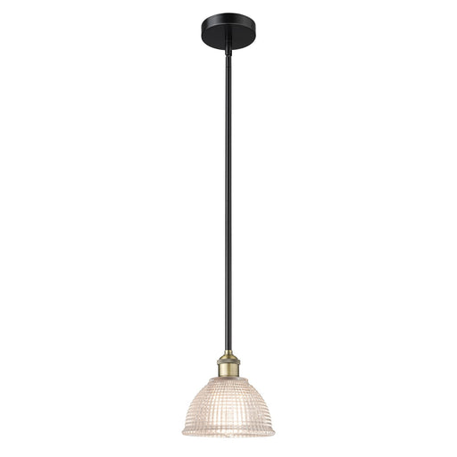 Innovations Arietta 8in 1-Light Mini Pendant | Industrial Black Antique Brass Steel and Clear Glass | Kitchen Island & Dining Room | Model 616-1S-BAB-G422