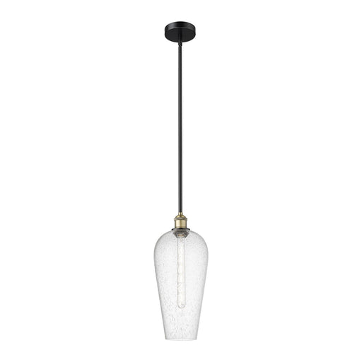 Innovations Chelsea 8in 1-Light Mini Pendant | Industrial Black Antique Brass Steel and Seedy Glass | Kitchen Island & Dining | Model 616-1S-BAB-G456-8SDY