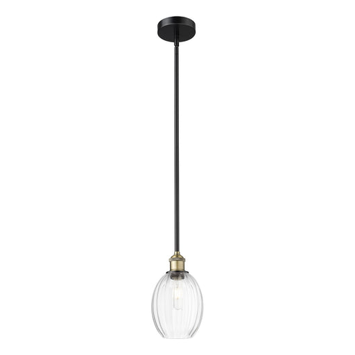 Innovations Preston Bulb 6.25in 1-Light Mini Pendant | Industrial Black Antique Brass and Clear Glass | Kitchen Island & | Model 616-1S-BAB-G459-6CL