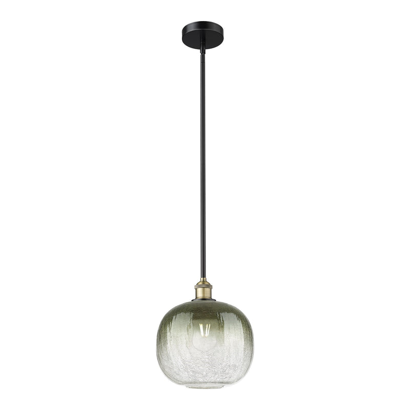 Innovations Brookhaven Sphere 11in 1-Light Mini Pendant | Industrial Black Antique Brass and Slate Glass | Kitchen Island | Model 616-1S-BAB-G481-10SL