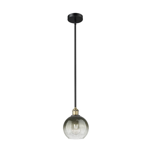 Innovations Brookhaven Globe 8in 1-Light Mini Pendant | Industrial Black Antique Brass Steel and Slate Glass | Kitchen Island | Model 616-1S-BAB-G483-8SL
