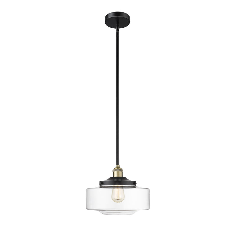 Innovations Bridgeton 12in 1-Light Mini Pendant | Traditional Black Antique Brass and Clear Glass | Kitchen Island & Dining | Model 616-1S-BAB-G692-12
