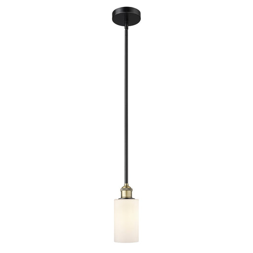 Innovations Clymer 1-Light Mini Pendant | Black Antique Brass Steel and Matte White Glass | Kitchen Island & Dining Room | 3.88 x | Model 616-1S-BAB-G801