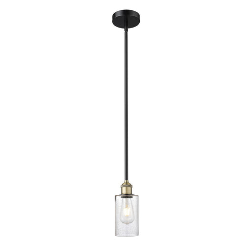 Innovations Clymer 4in 1-Light Mini Pendant | Transitional Black Antique Brass Steel and Seedy Glass | Kitchen Island & Dining | Model 616-1S-BAB-G804