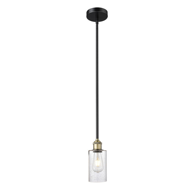 Innovations Clymer 4in 1-Light Mini Pendant | Transitional Black Antique Brass Steel and Seedy Glass | Kitchen Island & Dining | Model 616-1S-BAB-G804