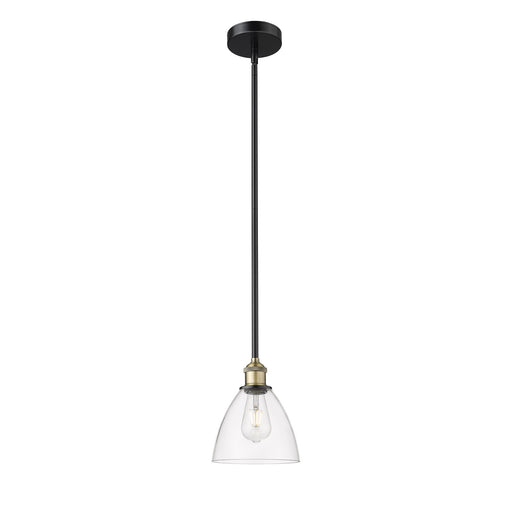 Innovations Bristol 7.5in 1-Light Mini Pendant | Industrial Black Antique Brass and Clear Glass | Kitchen Island & Dining Room | Model 616-1S-BAB-GBD-752