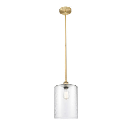 Innovations Cobbleskill 9in 1-Light Mini Pendant | Industrial Brushed Brass Steel and Clear Glass | Kitchen Island & Dining Room | Model 616-1S-BB-G112-L