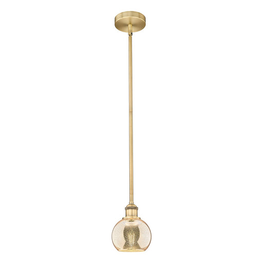 Innovations Athens 6in 1-Light Mini Pendant | Industrial Brushed Brass Steel and Mercury Glass | Kitchen Island & Dining Room | Model 616-1S-BB-G128-6
