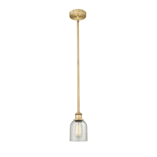 Innovations Caledonia 5in 1-Light Mini Pendant | Industrial Brushed Brass Steel and Mica Glass | Kitchen Island & Dining Room | Model 616-1S-BB-G259-LED