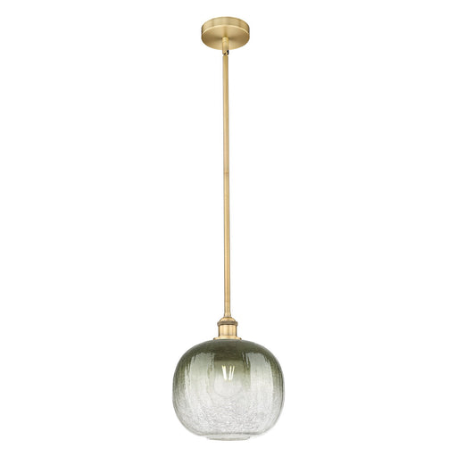 Innovations Brookhaven Sphere 11in 1-Light Mini Pendant | Industrial Brushed Brass Steel and Slate Glass | Kitchen Island & | Model 616-1S-BB-G481-10SL