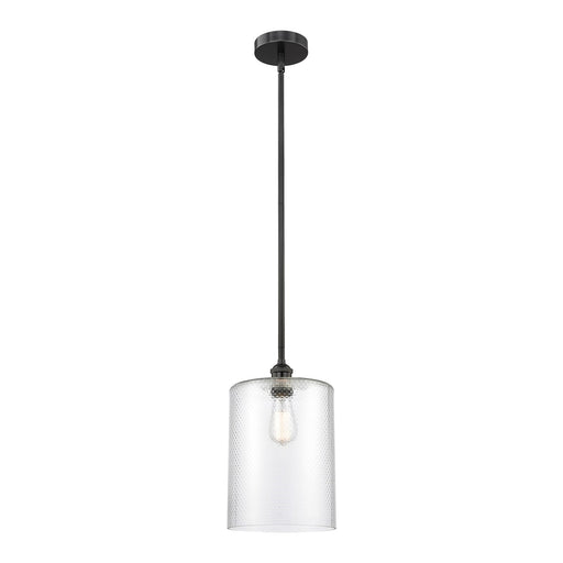 Innovations Cobbleskill 9in 1-Light Mini Pendant | Industrial Matte Black Steel and Clear Glass | Kitchen Island & Dining | Model 616-1S-BK-G112-L-LED
