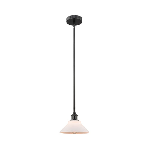 Innovations Orwell 1-Light 8.38in Mini Pendant | Industrial Matte Black Steel and Matte White Glass | Kitchen Island & Dining Room | Model 616-1S-BK-G131