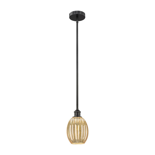 Innovations Preston Bulb 6.25in 1-Light Mini Pendant | Industrial Matte Black Steel and Mercury Glass | Kitchen Island | 6.25 x | Model 616-1S-BK-G459-6ME
