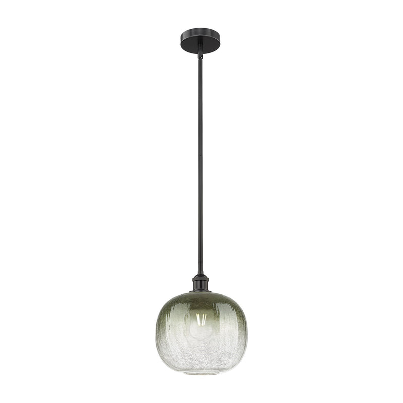 Innovations Brookhaven Sphere 11in 1-Light Mini Pendant | Industrial Matte Black Steel and Slate Glass | Kitchen Island & | Model 616-1S-BK-G481-10SL