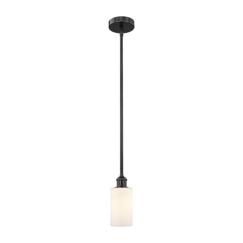 Innovations Clymer 4in 1-Light Mini Pendant | Industrial Matte Black Steel and Matte White Glass | Kitchen Island & Dining Room | Model 616-1S-BK-G801-LED