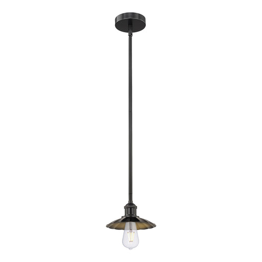 Innovations Scallop 8in 1-Light Mini Pendant | Industrial Matte Black Steel and Matte Black Metal Shade | Kitchen Island & Dining | Model 616-1S-BK-M17-BK