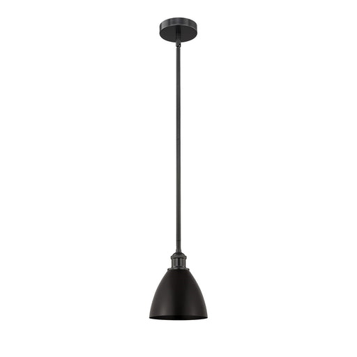 Innovations Bristol 8in 1-Light Mini Pendant | Industrial Matte Black Metal | Kitchen Island & Dining Room | Damp Rated, 9 in H | Model 616-1S-BK-MBD-75-BK