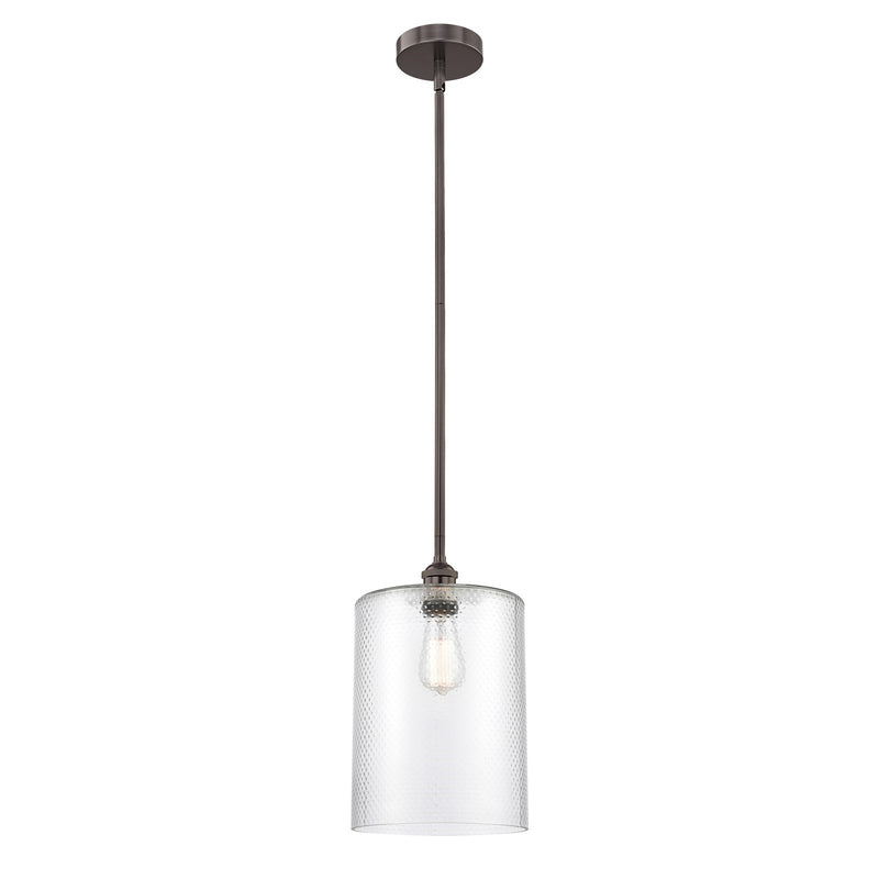 Innovations Cobbleskill 9in 1-Light Mini Pendant | Industrial Oil Rubbed Bronze Steel and Clear Glass | Kitchen Island & Dining | Model 616-1S-OB-G112-L