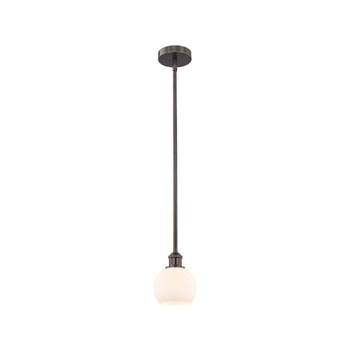 Innovations Athens 6in 1-Light Mini Pendant | Industrial Oil Rubbed Bronze Steel and Matte White Glass | Kitchen Island & | Model 616-1S-OB-G121-6-LED