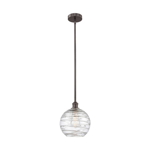 Innovations Athens Deco Swirl 10in 1-Light Mini Pendant | Industrial Oil Rubbed Bronze Steel and Clear Glass | Kitchen Island | Model 616-1S-OB-G1213-10CL