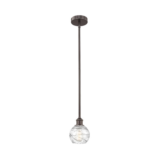 Innovations Athens Deco Swirl 6in 1-Light Mini Pendant | Industrial Oil Rubbed Bronze Steel and Clear Glass | Kitchen Island & | Model 616-1S-OB-G1213-6CL