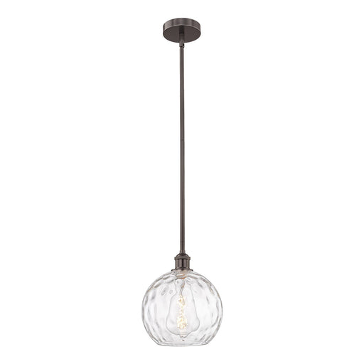 Innovations Athens Water Glass 10in 1-Light Mini Pendant | Industrial Oil Rubbed Bronze Steel and Clear Glass | Kitchen Island | Model 616-1S-OB-G1215-10