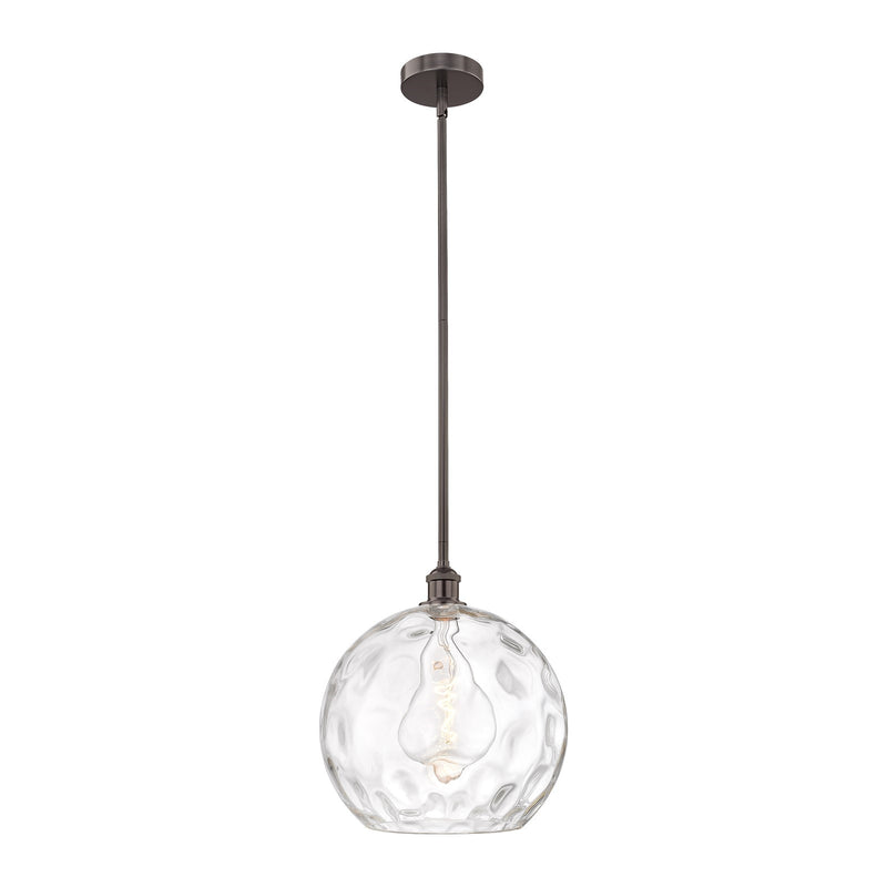 Innovations Athens Water Glass 13in 1-Light Pendant | Industrial Oil Rubbed Bronze Steel and Clear Glass | Kitchen Island & | Model 616-1S-OB-G1215-14