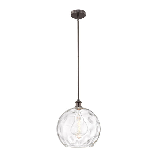 Innovations Athens Water Glass 13in 1-Light Pendant | Industrial Oil Rubbed Bronze Steel and Clear Glass | Kitchen Island & | Model 616-1S-OB-G1215-14