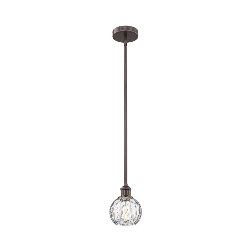 Innovations Athens Water Glass 6in 1-Light Mini Pendant | Industrial Oil Rubbed Bronze Steel and Clear Glass | Kitchen | Model 616-1S-OB-G1215-6-LED