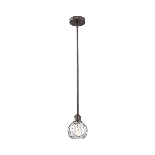Innovations Athens Water Glass 6in 1-Light Mini Pendant | Industrial Oil Rubbed Bronze Steel and Clear Glass | Kitchen | Model 616-1S-OB-G1215-6-LED