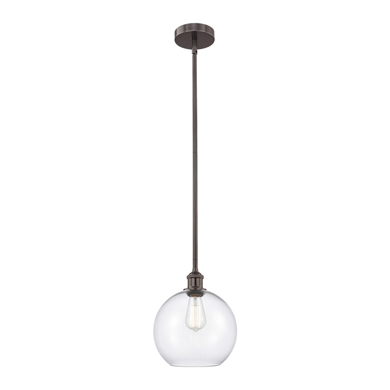 Innovations Athens 10in 1-Light Mini Pendant | Industrial Oil Rubbed Bronze Steel and Clear Glass | Kitchen Island & Breakfast | Model 616-1S-OB-G122-10