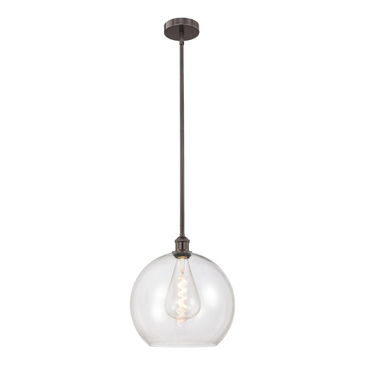 Innovations Athens 14in 1-Light Pendant | Industrial Oil Rubbed Bronze Steel and Clear Glass | Kitchen Island & Dining Room | Model 616-1S-OB-G122-14